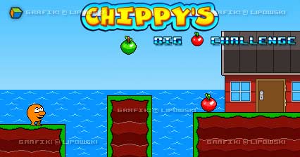 In dem Pixel-Minispiel 'Chippys Appel-Challenge' versucht du möglichst viele Äpfel auf deinem Weg nach  Hause zu sammeln. Grafik © 2024 Lipowski