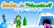 JanJan der Weihnachtself 2: Eishöhlen - Hilf JanJan dem Weihnachtselfen in diesem Spiel vom Weihnachtsmann verlorene Pakete zu finden.